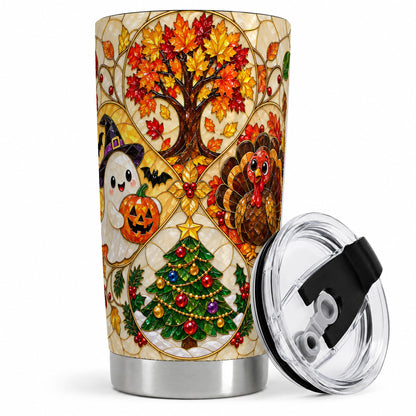 Seasonal Holiday 20oz Tumbler, Festive Character Artwork