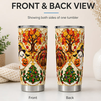 #pl[20oz|Steel] Seasonal Holiday 20oz Tumbler, Festive Character Artwork