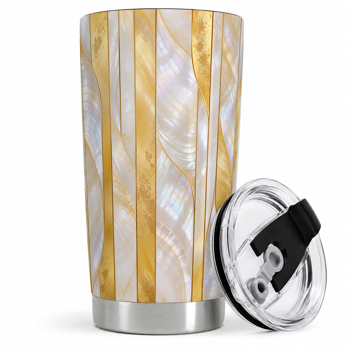 Pearl Gold Style 20oz Tumbler, Abstract Geometric Drinkware