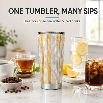 Pearl Gold Style 20oz Tumbler, Abstract Geometric Drinkware
