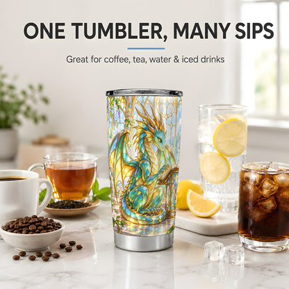 Stained Glass Style Dragon 20oz Tumbler, Stainless Steel Drinkware