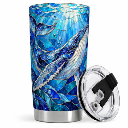 Stained Glass Style Whale 20oz Tumbler, Stainless Steel Drinkware