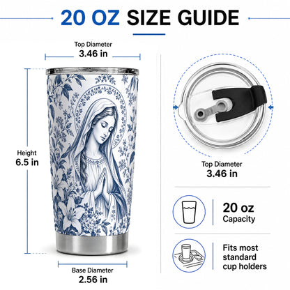 #pl[20oz|Steel] Praying Woman Floral 20oz Tumbler, Stainless Steel Faith Drinkware