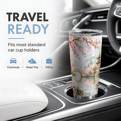 Cherry Blossom Garden 20oz Tumbler, Stainless Steel Scenic Drinkware