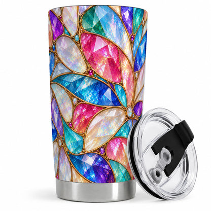 Colorful Geometric Mosaic 20oz Tumbler, Faceted Abstract Drinkware