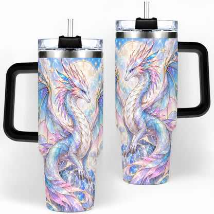 #pl[40oz|Black] Crystal Dragon Tumbler, 40oz Tumbler with Pastel Fantasy Artwork