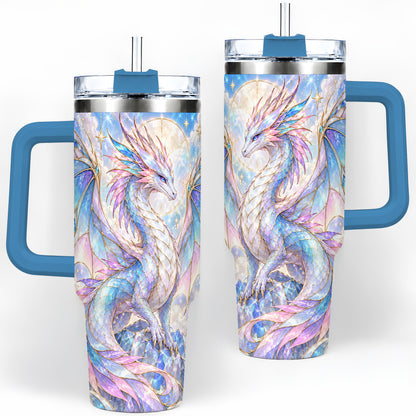 #pl[40oz|Blue] Crystal Dragon Tumbler, 40oz Tumbler with Pastel Fantasy Artwork
