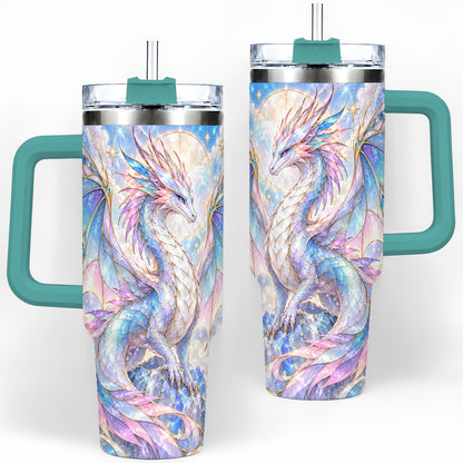 #pl[40oz|Green] Crystal Dragon Tumbler, 40oz Tumbler with Pastel Fantasy Artwork