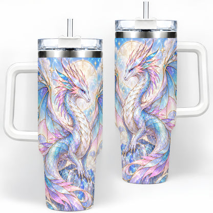 Crystal Dragon Tumbler, 40oz Tumbler with Pastel Fantasy Artwork