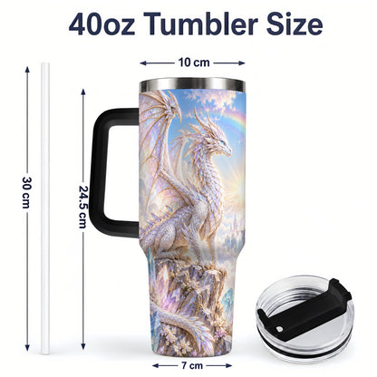 #pl[40oz|Black] Fantasy Dragon Tumbler, 40oz Tumbler with Crystal Castle Artwork