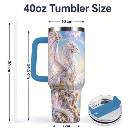 #pl[40oz|Blue] Fantasy Dragon Tumbler, 40oz Tumbler with Crystal Castle Artwork