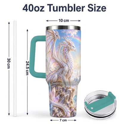 #pl[40oz|Green] Fantasy Dragon Tumbler, 40oz Tumbler with Crystal Castle Artwork