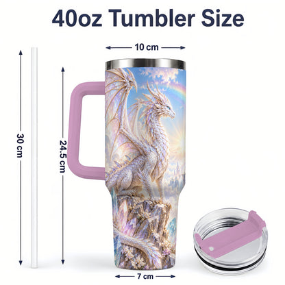 #pl[40oz|Pink] Fantasy Dragon Tumbler, 40oz Tumbler with Crystal Castle Artwork