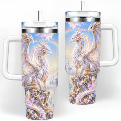 Fantasy Dragon Tumbler, 40oz Tumbler with Crystal Castle Artwork