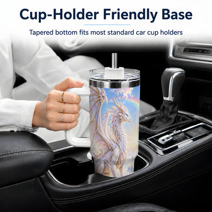 Fantasy Dragon Tumbler, 40oz Tumbler with Crystal Castle Artwork