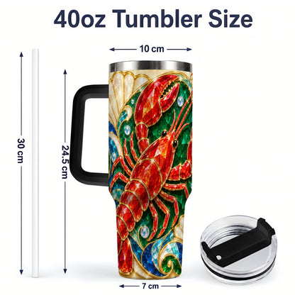 #pl[40oz|Black] Gemstone Lobster 40oz Tumbler, Stainless Steel Drinkware for Seafood Fans