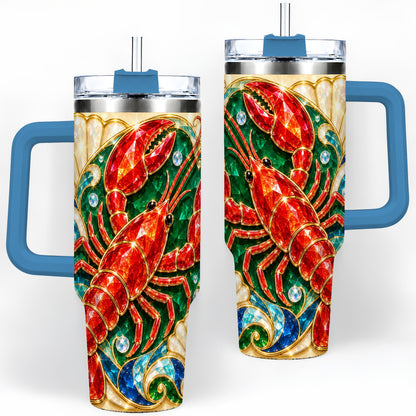 #pl[40oz|Blue] Gemstone Lobster 40oz Tumbler, Stainless Steel Drinkware for Seafood Fans