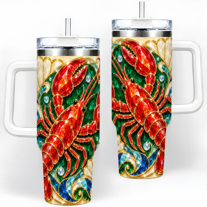 Gemstone Lobster 40oz Tumbler, Stainless Steel Drinkware for Seafood Fans