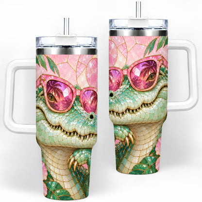 Sunglasses Alligator 40oz Tumbler, Tropical Stainless Steel Drinkware
