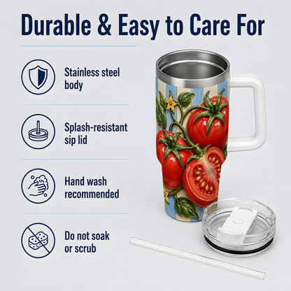 Tomato Garden 40oz Tumbler, Stainless Steel Drinkware for Garden Fans