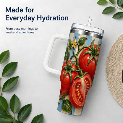 Tomato Garden 40oz Tumbler, Stainless Steel Drinkware for Garden Fans