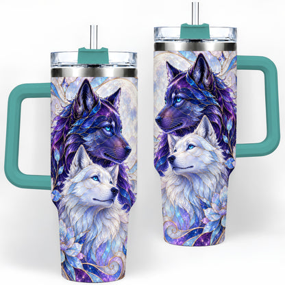 #pl[40oz|Green] Wolf Moon 40oz Tumbler, Celestial Floral Daily Drinkware