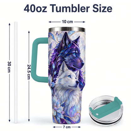 #pl[40oz|Green] Wolf Moon 40oz Tumbler, Celestial Floral Daily Drinkware