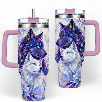 #pl[40oz|Pink] Wolf Moon 40oz Tumbler, Celestial Floral Daily Drinkware