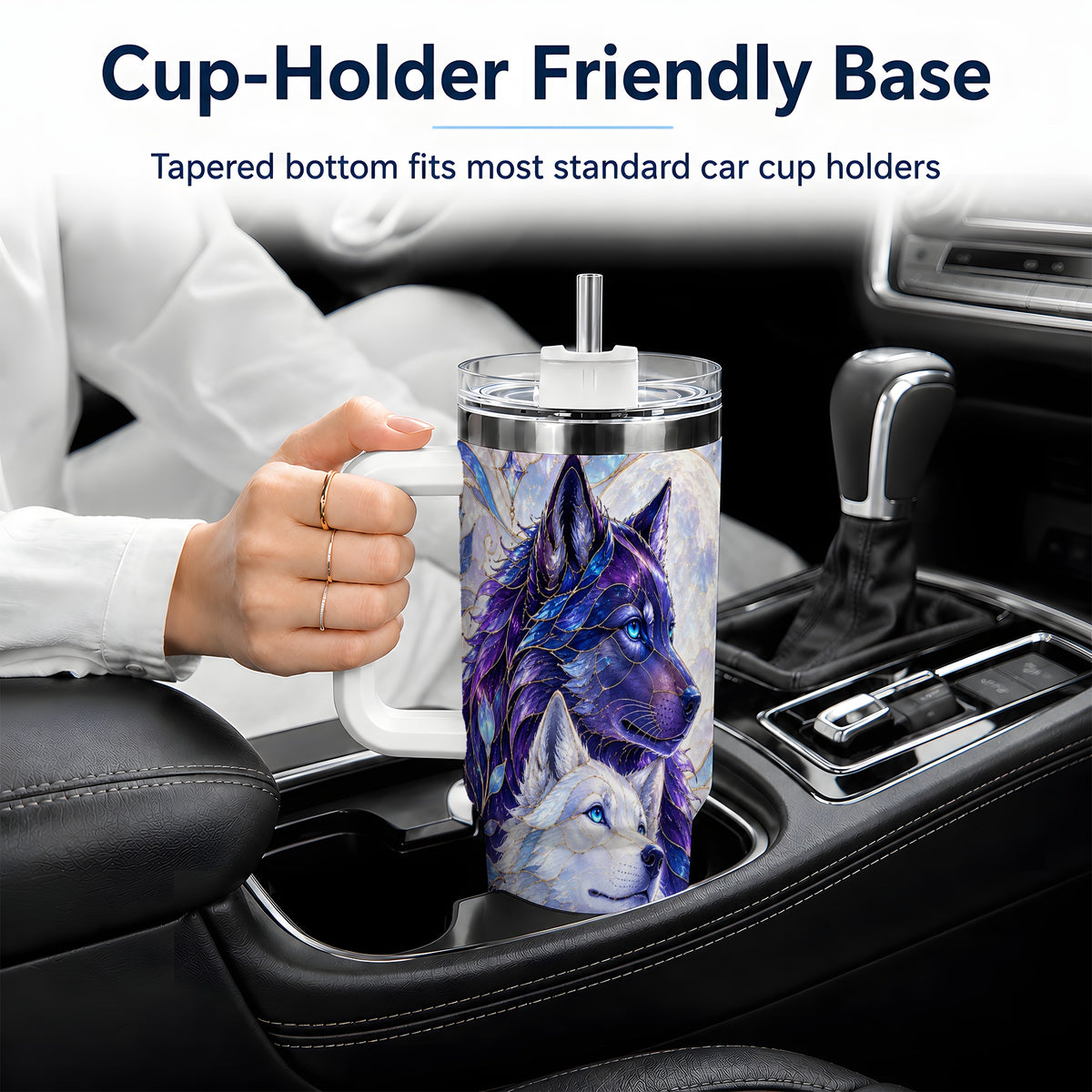 Wolf Moon 40oz Tumbler, Celestial Floral Daily Drinkware