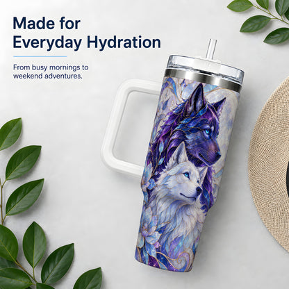 Wolf Moon 40oz Tumbler, Celestial Floral Daily Drinkware
