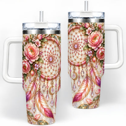 Floral Dreamcatcher 40oz Tumbler, Pink Boho Daily Drinkware