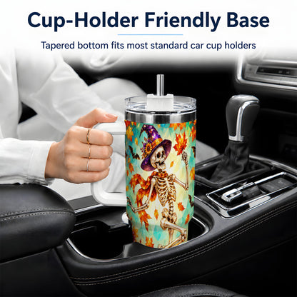 Halloween Skeleton 40oz Tumbler, Autumn Pumpkin Drinkware