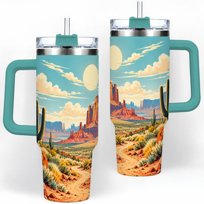 #pl[40oz|Green] Desert Cactus 40oz Tumbler, Drinkware for Desert Lovers