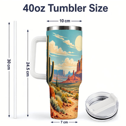 #pl[40oz|White] Desert Cactus 40oz Tumbler, Drinkware for Desert Lovers