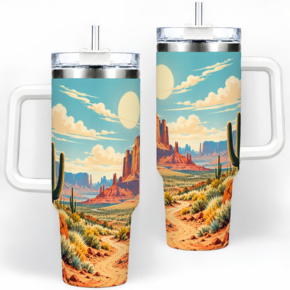 Desert Cactus 40oz Tumbler, Drinkware for Desert Lovers
