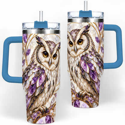 #pl[40oz|Blue] Purple Owl 40oz Tumbler, Drinkware for Owl Lovers