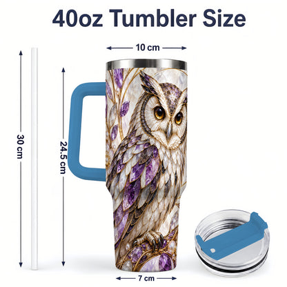 #pl[40oz|Blue] Purple Owl 40oz Tumbler, Drinkware for Owl Lovers