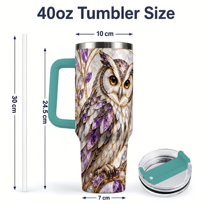 #pl[40oz|Green] Purple Owl 40oz Tumbler, Drinkware for Owl Lovers