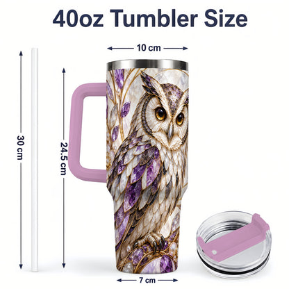 #pl[40oz|Pink] Purple Owl 40oz Tumbler, Drinkware for Owl Lovers