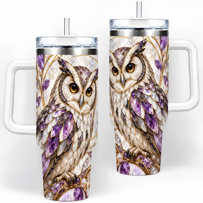 Purple Owl 40oz Tumbler, Drinkware for Owl Lovers