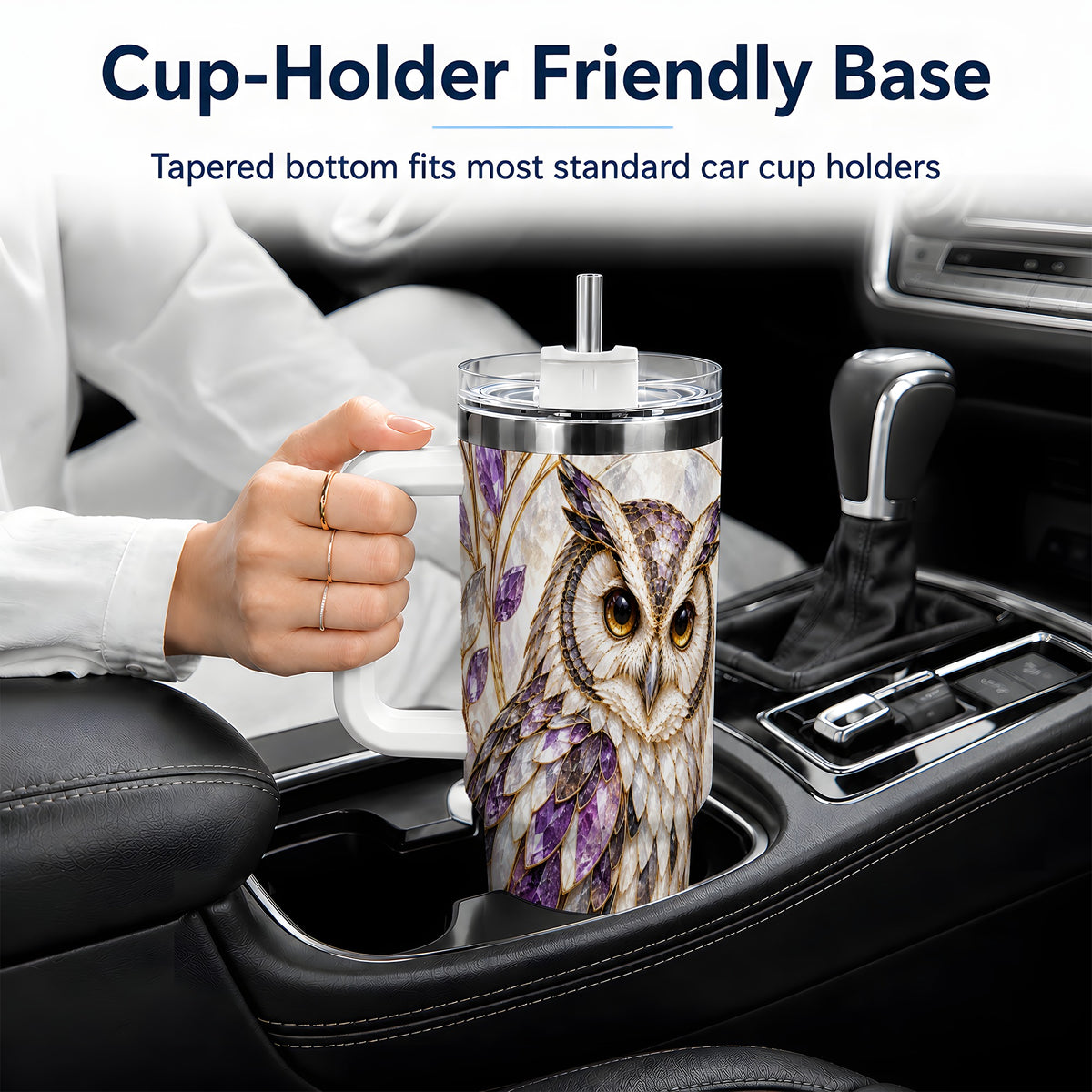 Purple Owl 40oz Tumbler, Drinkware for Owl Lovers