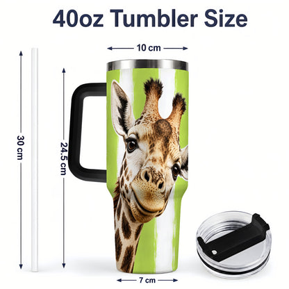 #pl[40oz|Black] Giraffe Portrait 40oz Tumbler, Drinkware for Giraffe Lovers