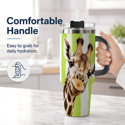 #pl[40oz|Black] Giraffe Portrait 40oz Tumbler, Drinkware for Giraffe Lovers