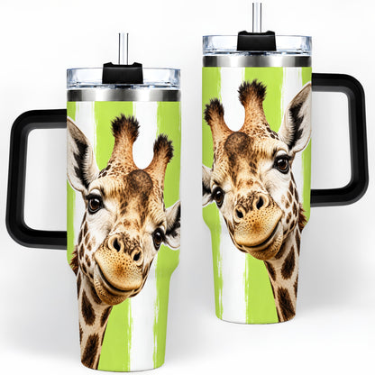 #pl[40oz|Black] Giraffe Portrait 40oz Tumbler, Drinkware for Giraffe Lovers