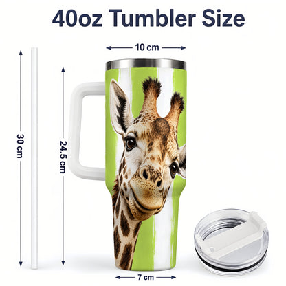 #pl[40oz|White] Giraffe Portrait 40oz Tumbler, Drinkware for Giraffe Lovers