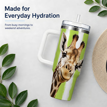 Giraffe Portrait 40oz Tumbler, Drinkware for Giraffe Lovers