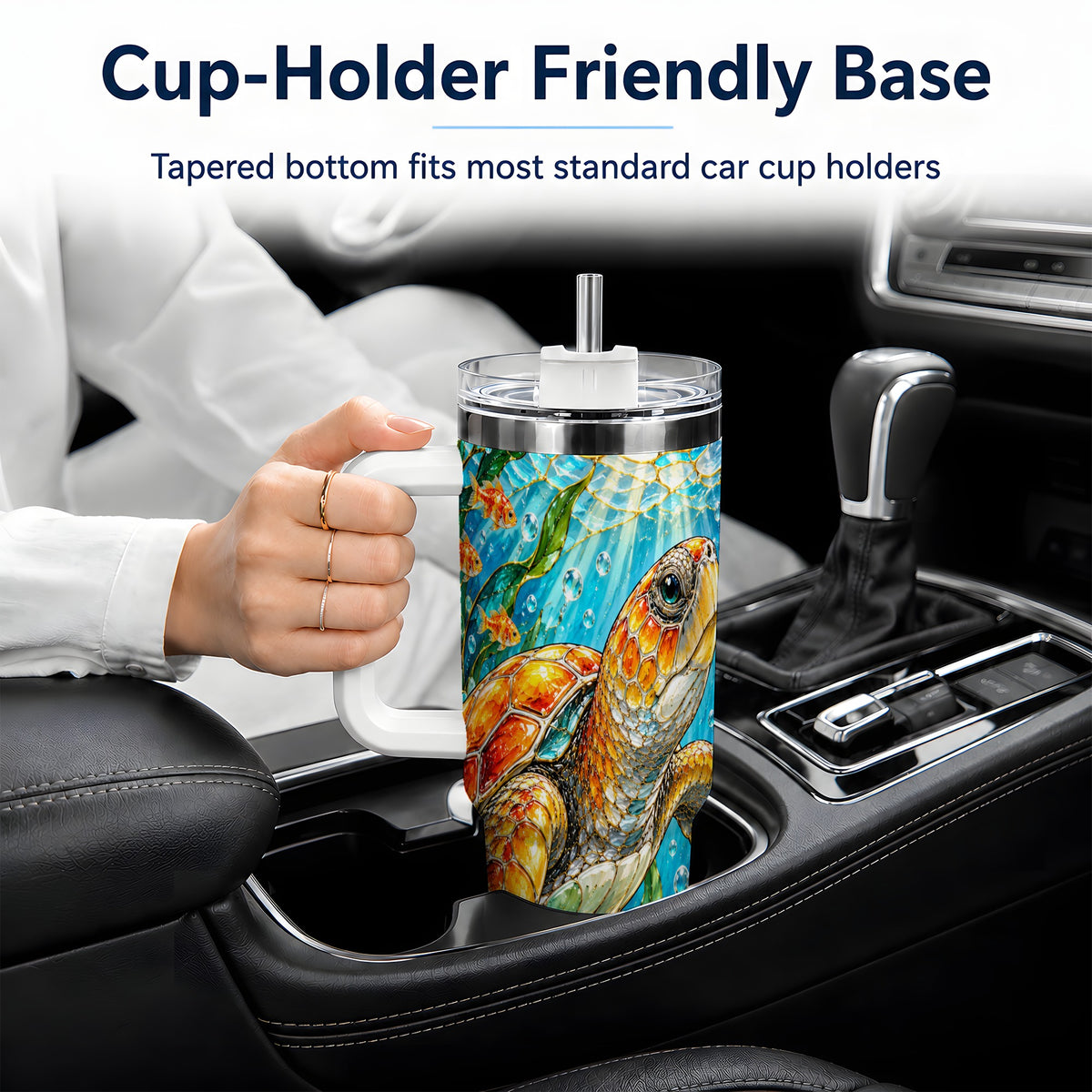Sea Turtle Floral 40oz Tumbler, Drinkware for Turtle Lovers