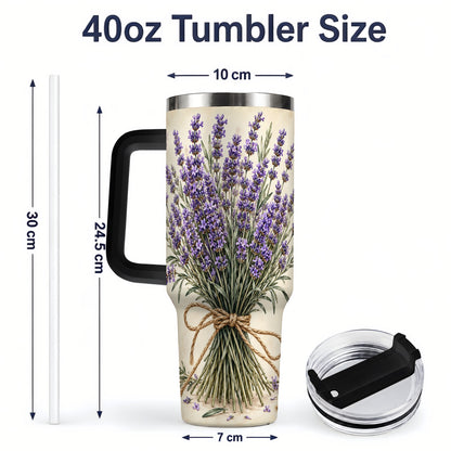 #pl[40oz|Black] Lavender Bouquet 40oz Tumbler, Drinkware for Lavender Lovers