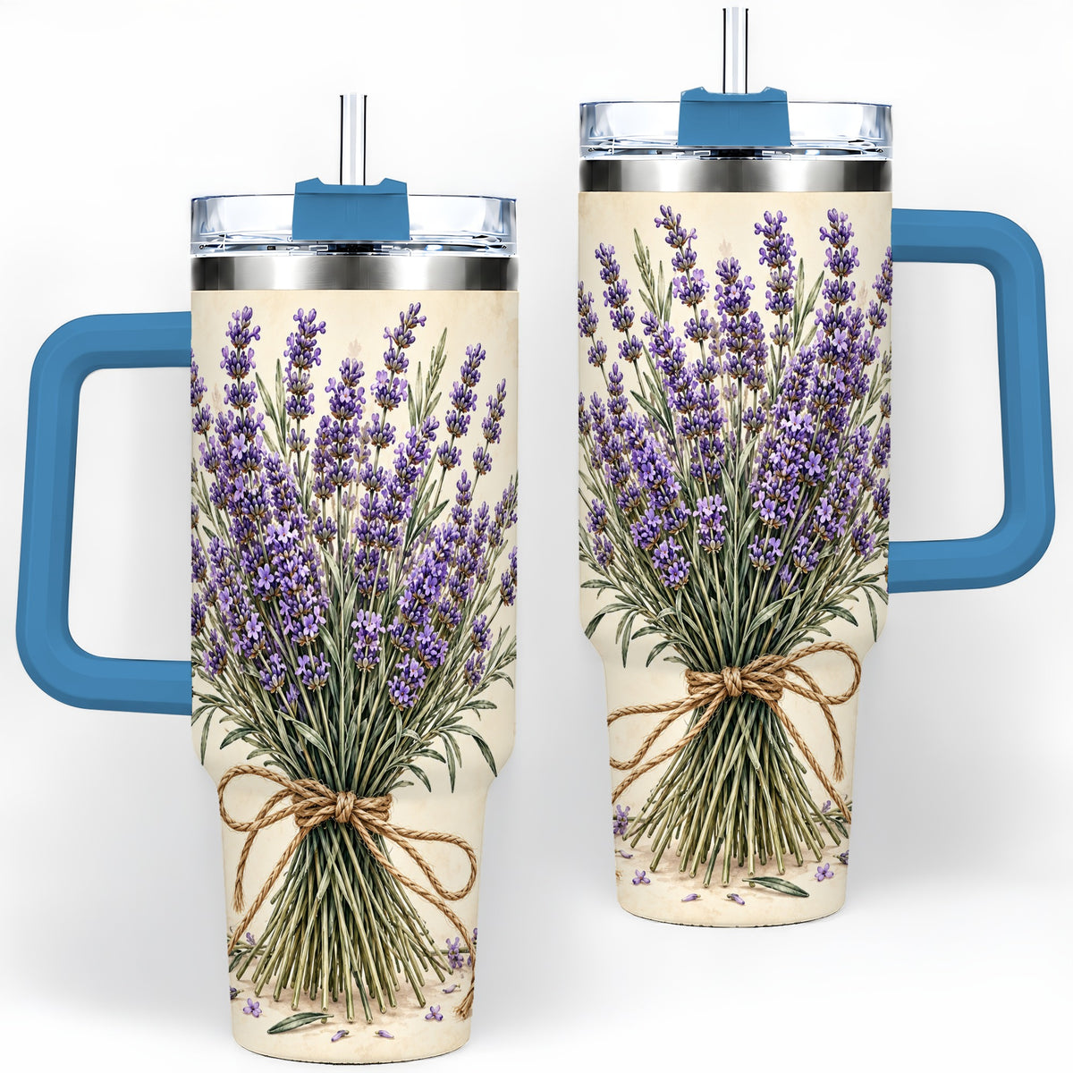 #pl[40oz|Blue] Lavender Bouquet 40oz Tumbler, Drinkware for Lavender Lovers