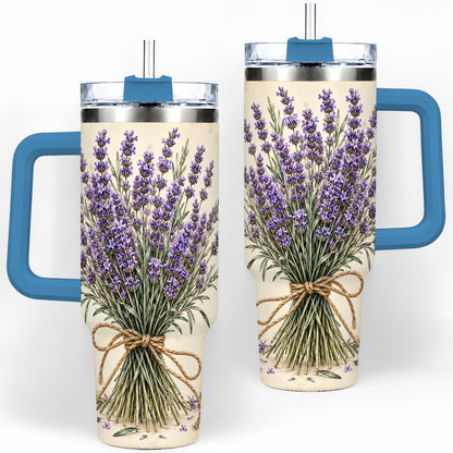 #pl[40oz|Blue] Lavender Bouquet 40oz Tumbler, Drinkware for Lavender Lovers
